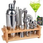30-Piece Home Bar Bartender Kit with Stand