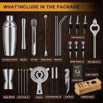 30-Piece Home Bar Bartender Kit with Stand
