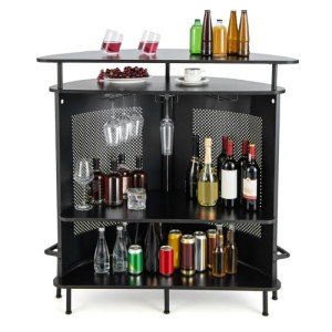 Giantex 4-Tier Industrial Home Bar Cabinet