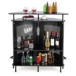 Giantex 4-Tier Industrial Home Bar Cabinet