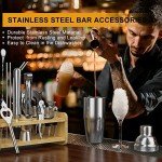 30-Piece Home Bar Bartender Kit with Stand