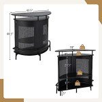 Giantex 4-Tier Industrial Home Bar Cabinet