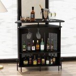 Giantex 4-Tier Industrial Home Bar Cabinet