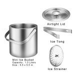 LUCKYGOOBO Portable Stainless Steel Mini Ice Bucket