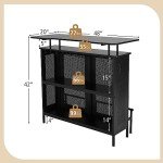 Giantex 4-Tier Industrial Bar Unit with Wine Storage