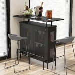 Giantex 4-Tier Industrial Bar Unit with Wine Storage