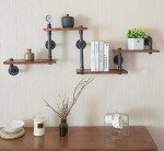 Rustic Modern Wood & Pipe Wall Shelves - 4 Tiers