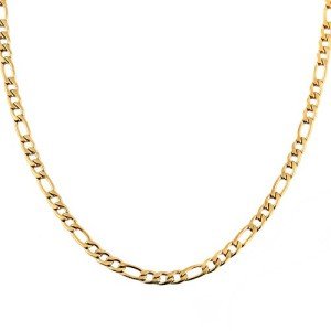 24k Gold Plated Figaro Chain Necklace for Him & Her