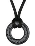 Norse Runes Necklace with Leather Chain