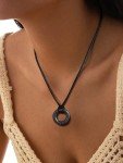 Norse Runes Necklace with Leather Chain