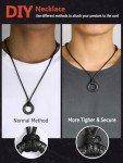 Norse Runes Necklace with Leather Chain