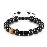 Personalized Men's Bracelet with Natural Stone Beads