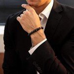 Personalized Men's Bracelet with Natural Stone Beads