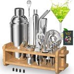 30-Piece Home Bar Bartender Kit with Stand