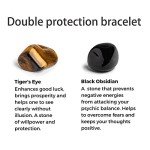 Men's Initials Bracelet with Black Onyx & Tiger Eye