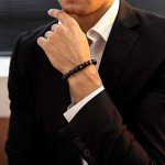 Men's Initials Bracelet with Black Onyx & Tiger Eye