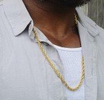Gold Plated Twist Rope Chain Necklace for Men