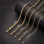 Gold Plated Twist Rope Chain Necklace for Men