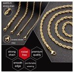 Gold Plated Twist Rope Chain Necklace for Men