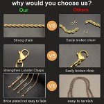 Gold Plated Twist Rope Chain Necklace for Men