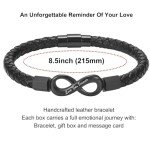 Coolvy Men's Braided Leather Crown Bracelet