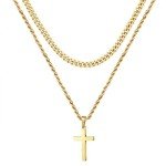 Men's 18K Gold Cross Necklace - Perfect Gift!