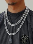 Men's 12MM Wide Stainless Steel Chain Necklace