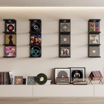 4-Tier Black Wall Shelf with LED Lighting