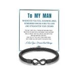To My Man Braided Leather Bracelet for Him