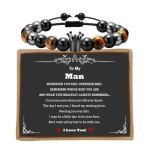 Men's Valentine Bracelet: Adjustable Bead Gift