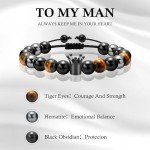 Men's Valentine Bracelet: Adjustable Bead Gift