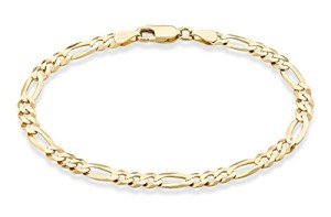 18K Gold Over Sterling Figaro Chain Bracelet