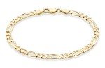 18K Gold Over Sterling Figaro Chain Bracelet