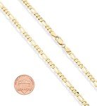 18K Gold Over Sterling Figaro Chain Bracelet