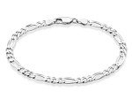 Italian 5mm Diamond-Cut Figaro Chain Bracelet