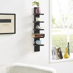 Stylish 5-Tier Vertical Wall Shelf - Black