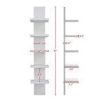 Stylish 5-Tier Vertical Wall Shelf - Black