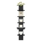 Stylish 5-Tier Vertical Wall Shelf - Black