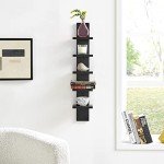 Stylish 5-Tier Vertical Wall Shelf - Black