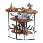 Stylish Industrial Bar Cabinet with Storage Shelves