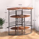 Stylish Industrial Bar Cabinet with Storage Shelves