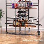 Stylish Industrial Bar Cabinet with Storage Shelves
