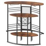 Stylish Industrial Bar Cabinet with Storage Shelves