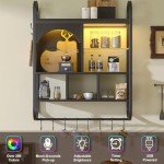 LED Floating Gaming Shelf - 35 Inch Wall Storage