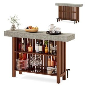 Little Tree 63-Inch Rustic Mini Bar Table