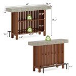 Little Tree 63-Inch Rustic Mini Bar Table