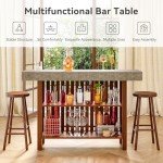 Little Tree 63-Inch Rustic Mini Bar Table