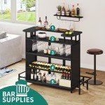 YITAHOME Mini Home Bar with LED Light and Stools