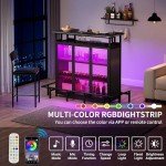 YITAHOME Mini Home Bar with LED Light and Stools