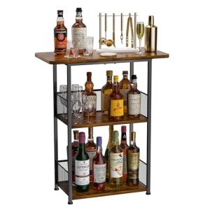 Corner Mini Bar Shelf for Whiskey & Wine
